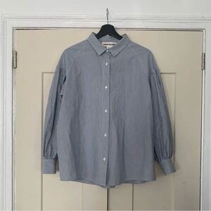 Caron Callahan Verses Shirt in Blue Ticking Stripe